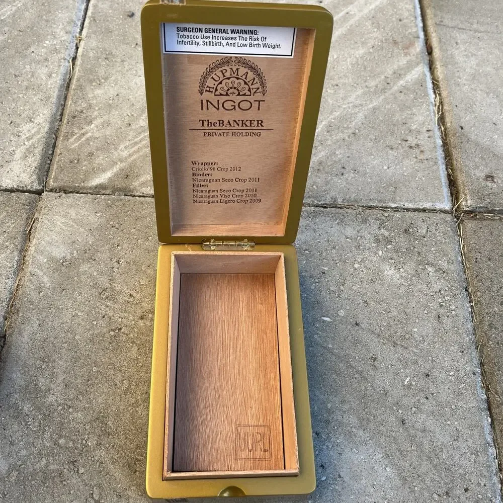H. Upmann Empty Wood Cigar Box Ingot The Banker Private Holding Gold Bar